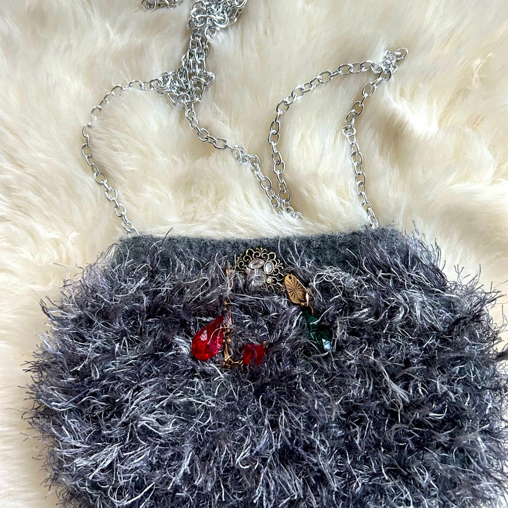 Handmade Fun Wool/Acrylic Beaded Crossbody